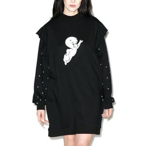 Lazy Oaf Casper Polka dot sweatshirt dress